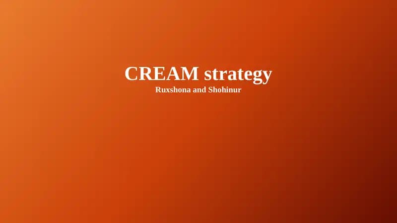 CREAM strategy