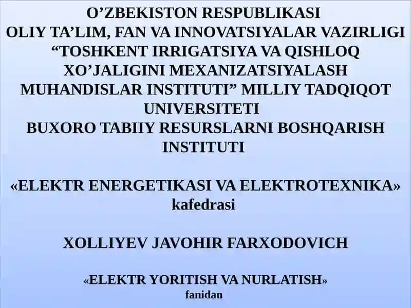 ELEKTRVA TEXNIKA XAFSIZLIGI