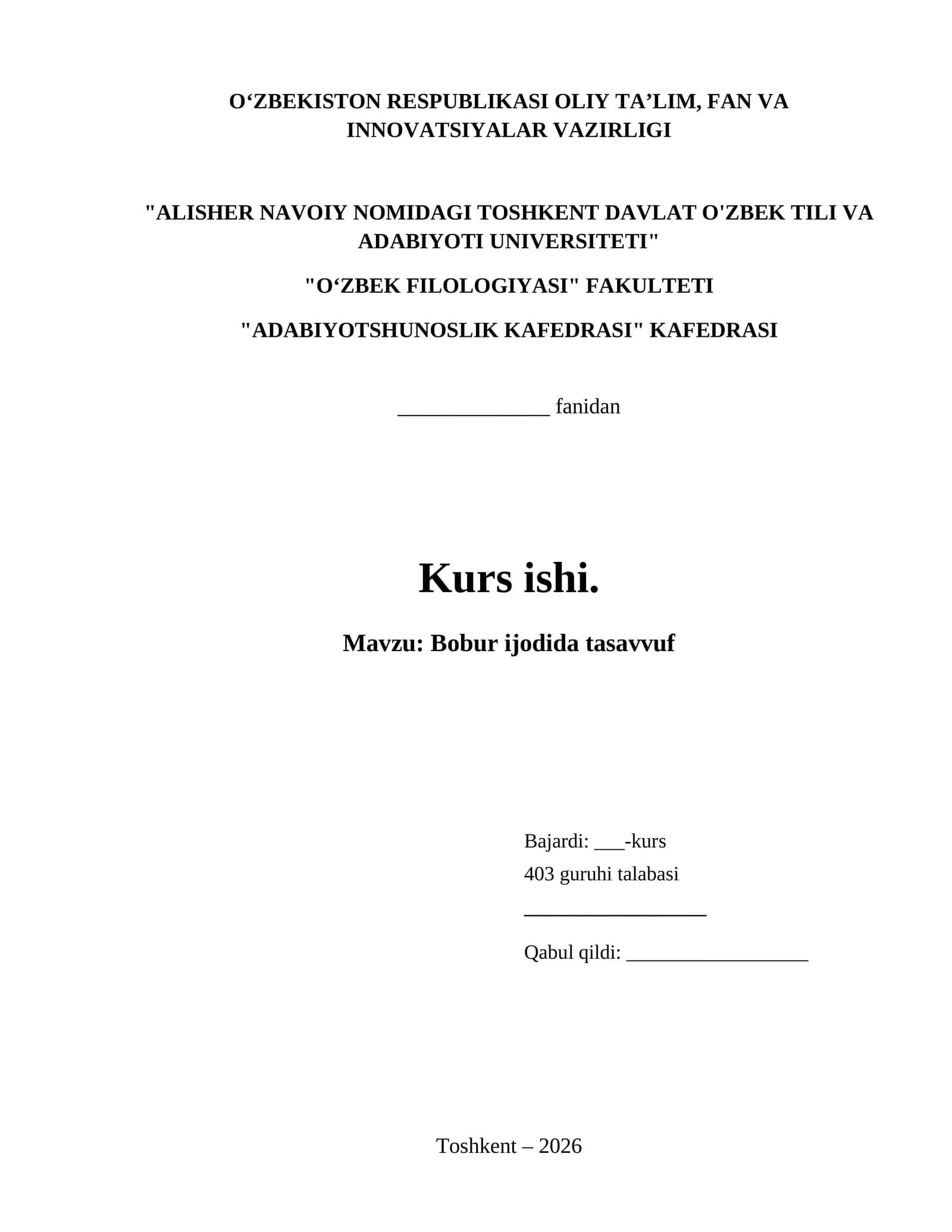 Bobur ijodida tasavvuf
