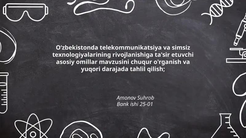 Oʻzbekistonda telekommunikatsiya va simsiz texnologiyalarining rivojlanishiga ta'sir etuvchi asosiy omillar