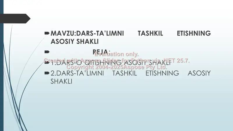 Dars-ta'limga ko'rsatma usullari