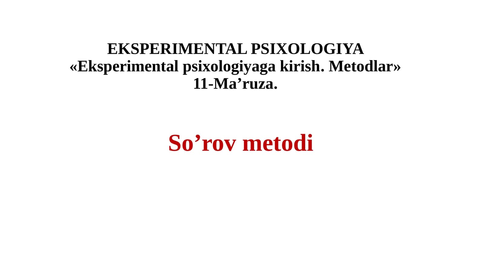 So’rov metodi
