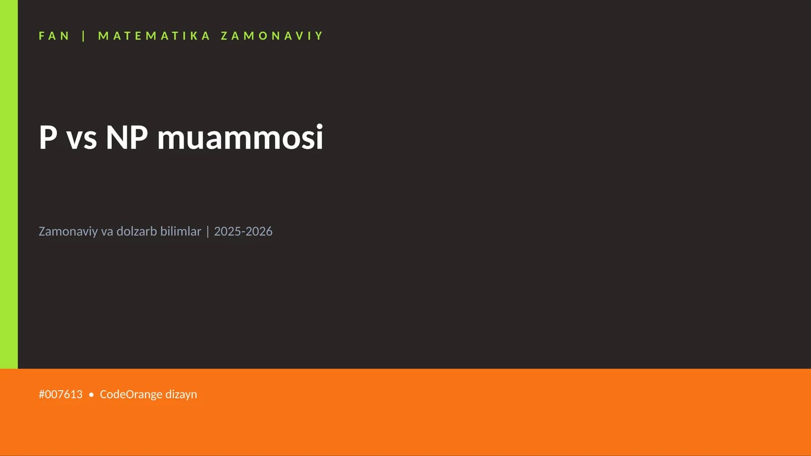 P vs NP muammosi