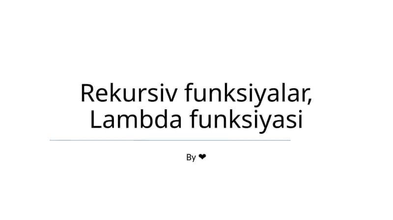 Rekursiv funksiyalar, Lambda funksiyasi