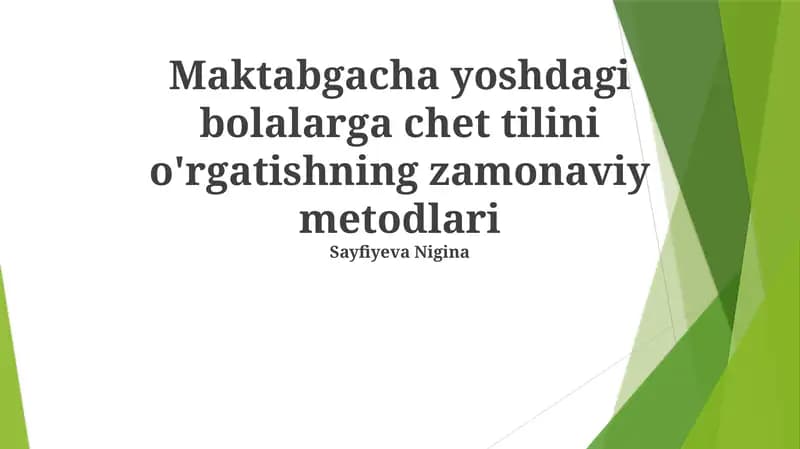Zamonaviy o'quv uslublari