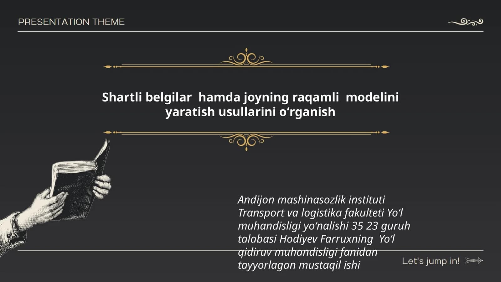 Yol qidiruv muhandisligi fanidan tayyorlagan mustaqil ish