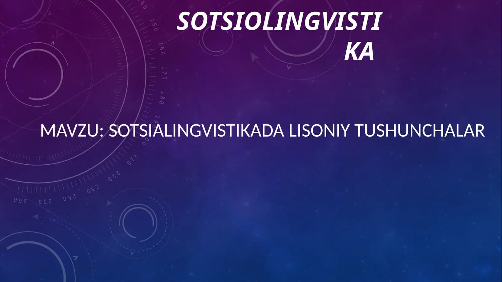 Sotsiolingvistikada lisoniy tushunchalar