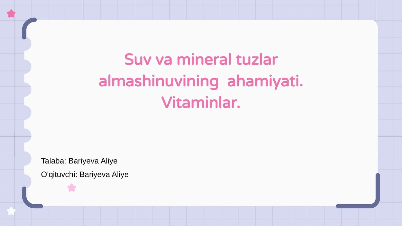 Suv va mineral tuzlar almashinuvi