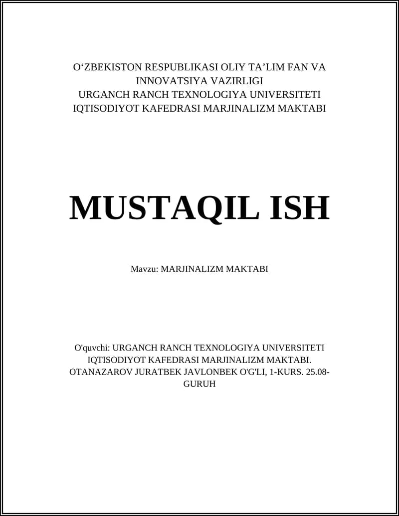 MARJINALIZM MAKTABI
