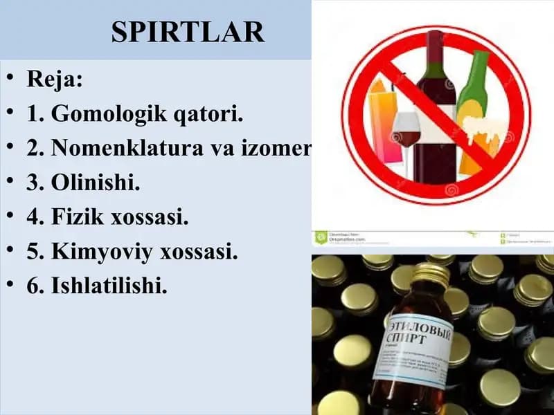 Gidroksi birikmalar. Spirtlar