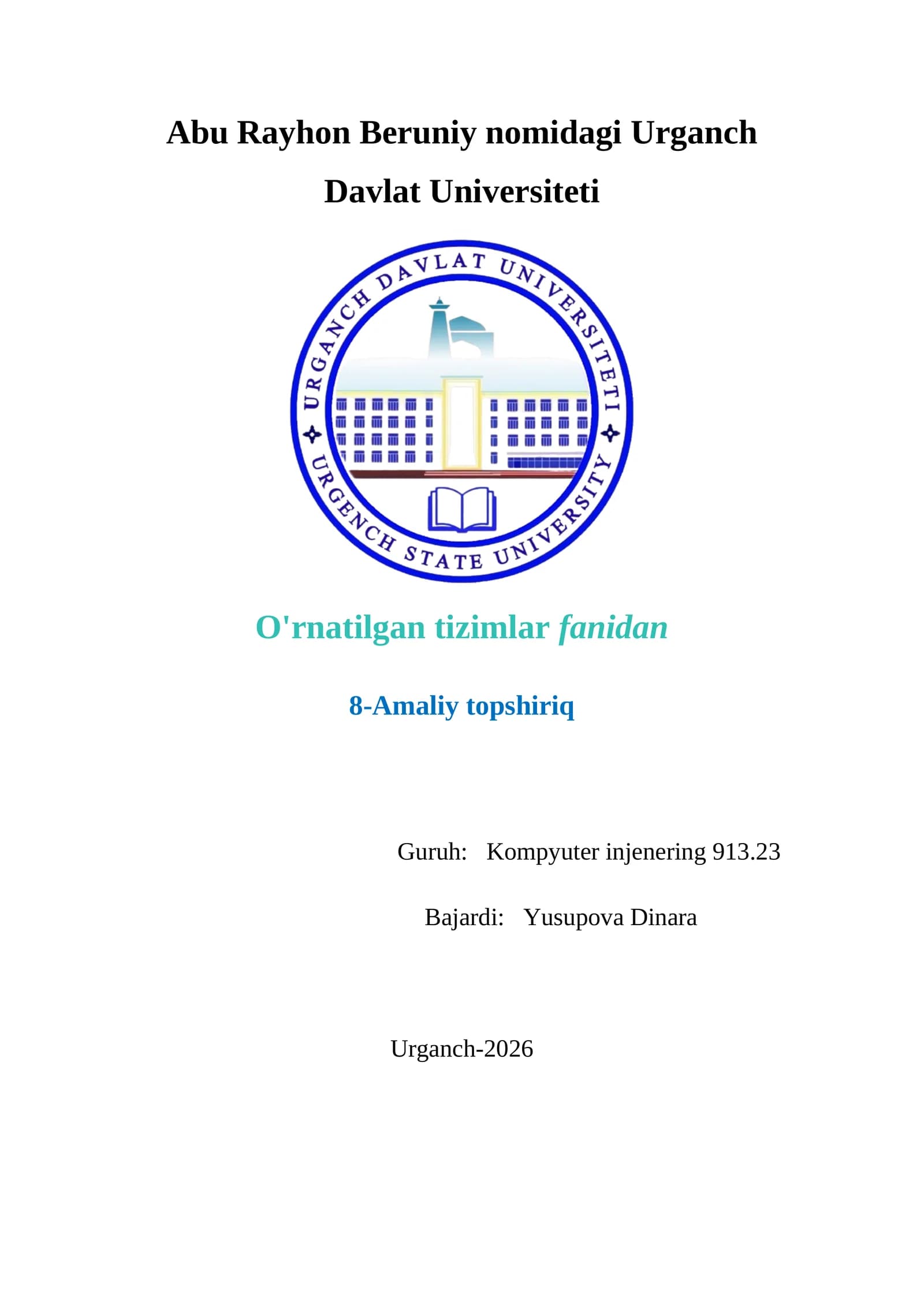 Amaliy topshiriq №8: Tranzistorning kuchaytirish xususiyatini namoyish etish