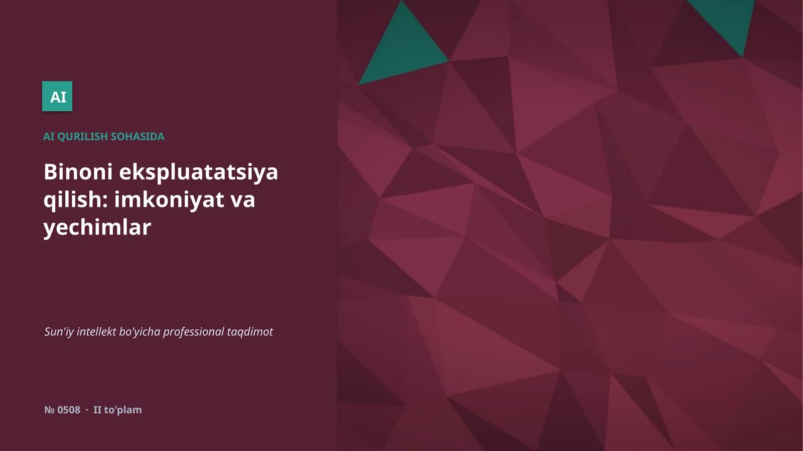 Sun'iy intellekt bo'yicha professional taqdimot