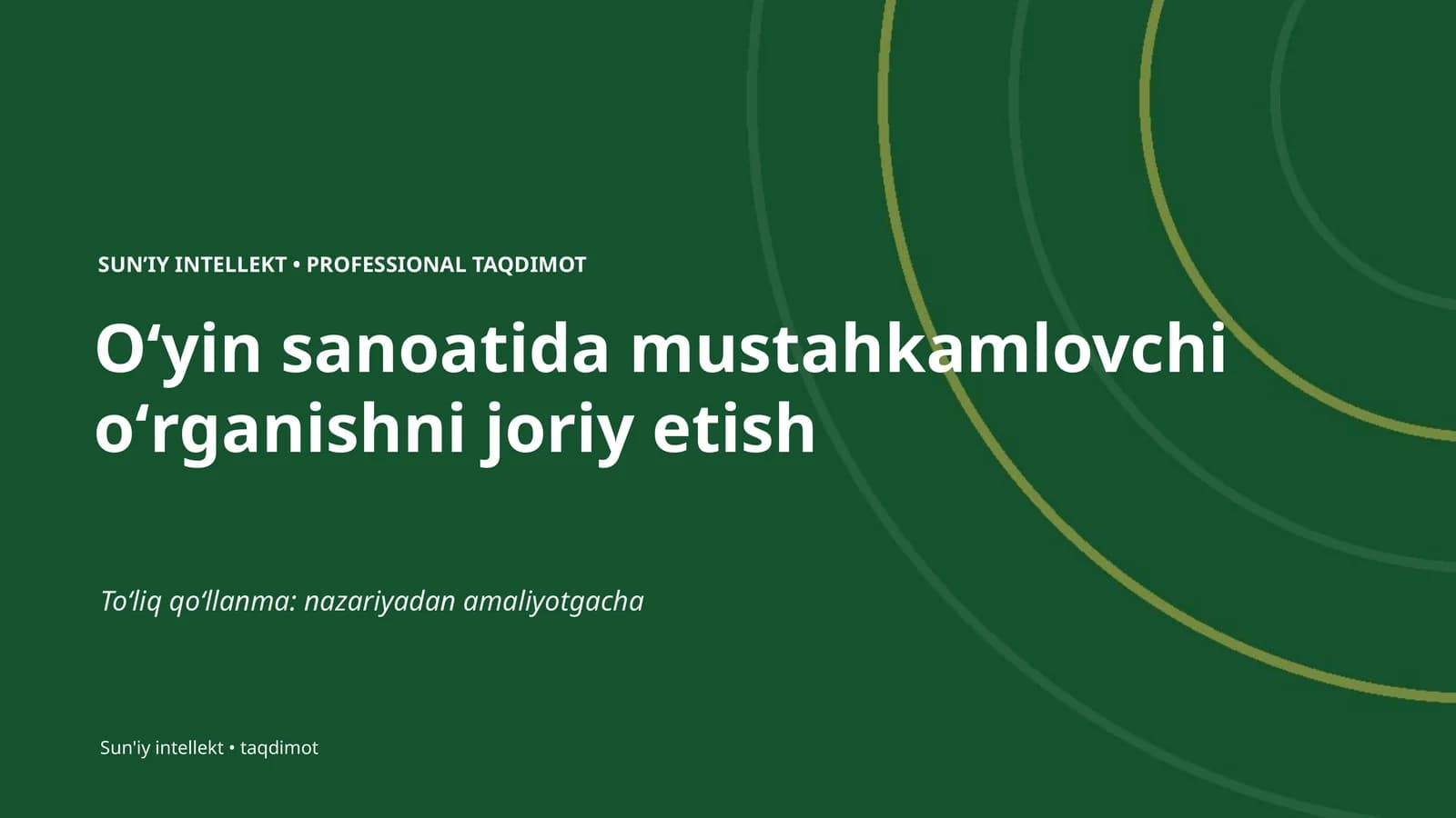 SUNʼIY INTELLEKT • PROFESSIONAL TAQDIMOT