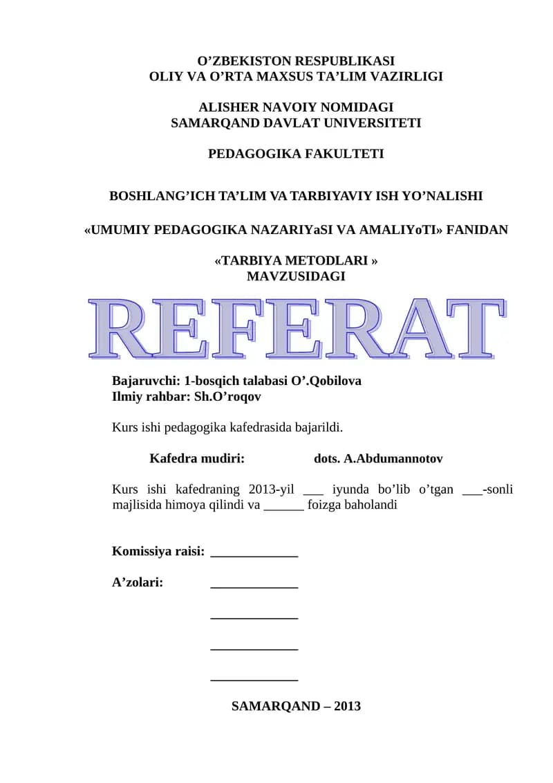Tarbiya Metodlari