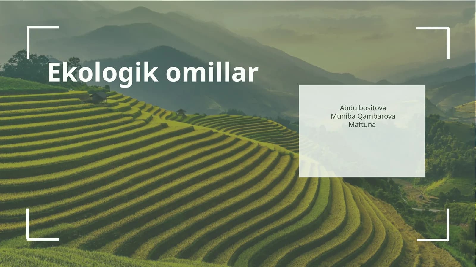 Ekologik omillar