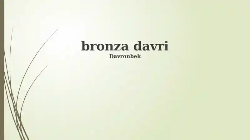 Bronza davri