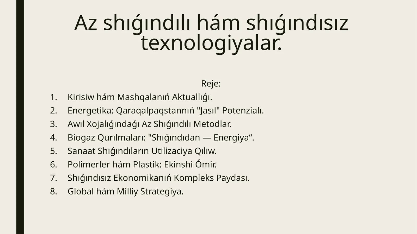 BiogazQurılmaları: "Shıǵındıdan— Energiya“