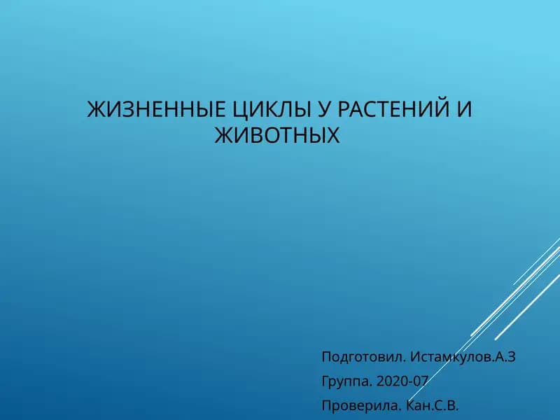 Жизненные циклы у растений и животных