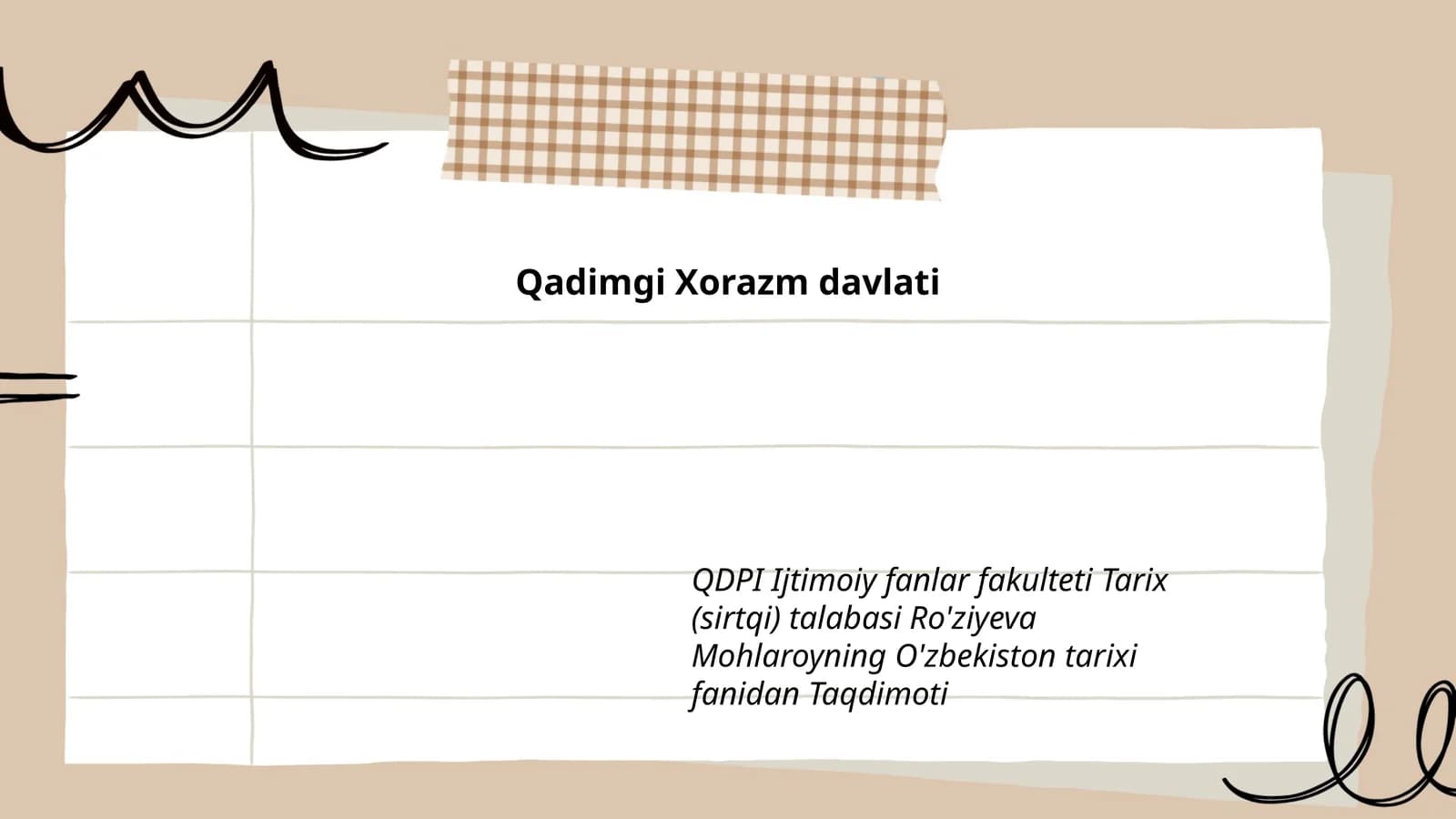 O'zbekiston tarixi fanidan Taqdimot