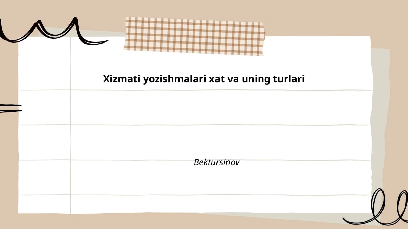 Xizmati yozishmalari xat va uning turlari
