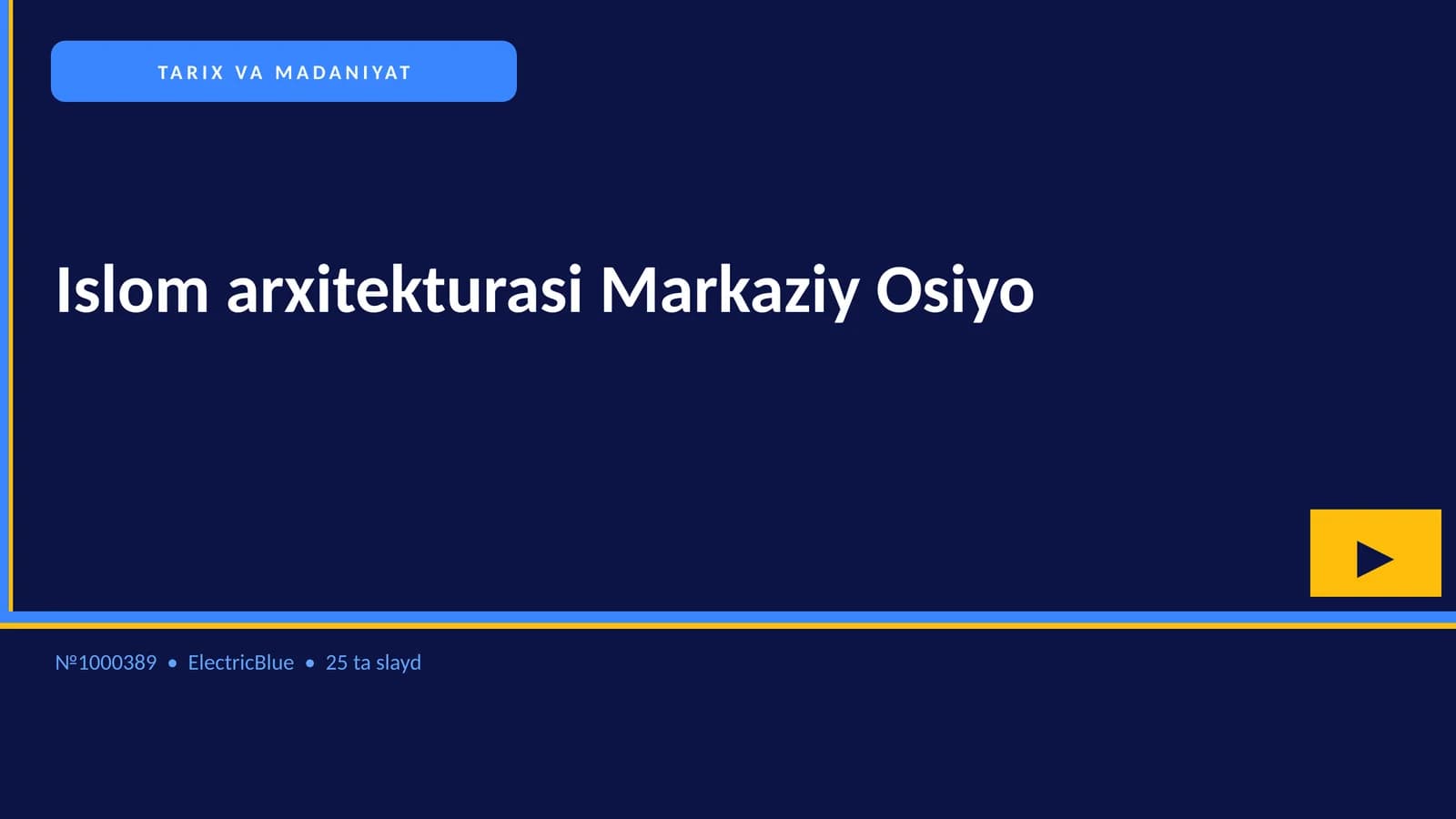 Islom arxitekturasi Markaziy Osiyo