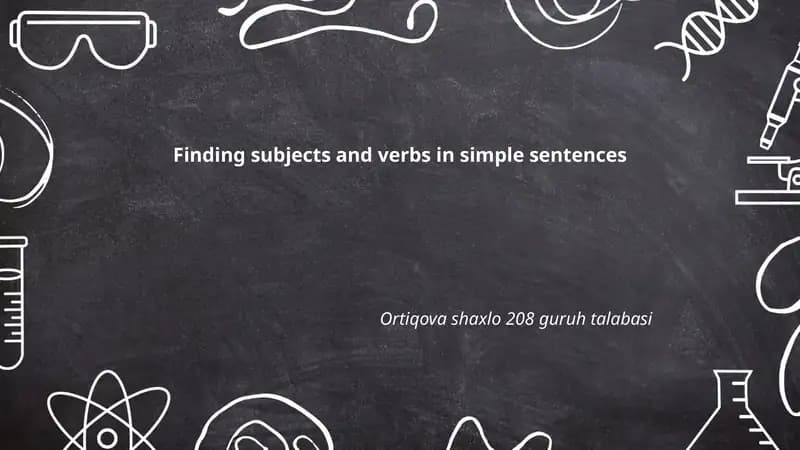 Finding subjects and verbs in simple sentences