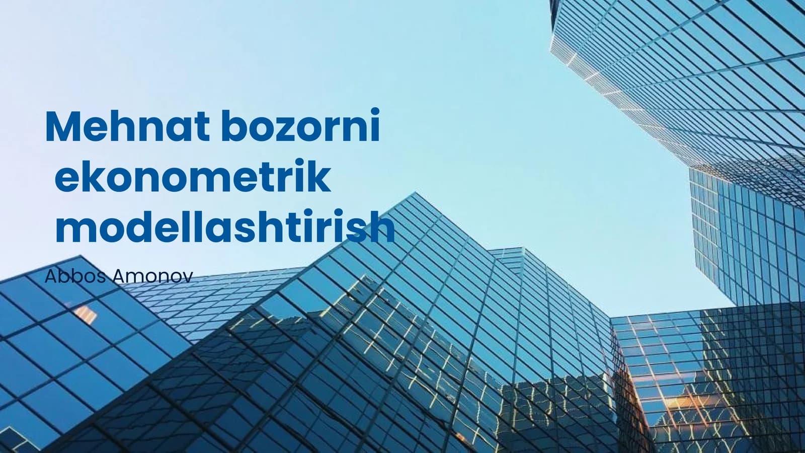 Mehnat Bozorining Nazariy Asoslari