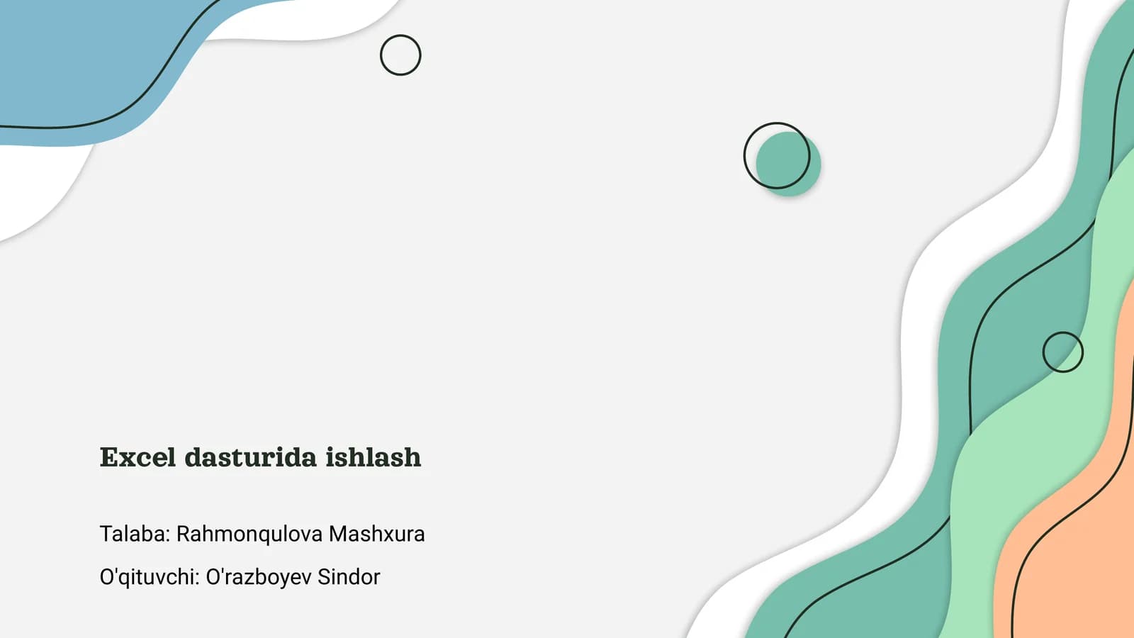 Excel dasturida ishlash