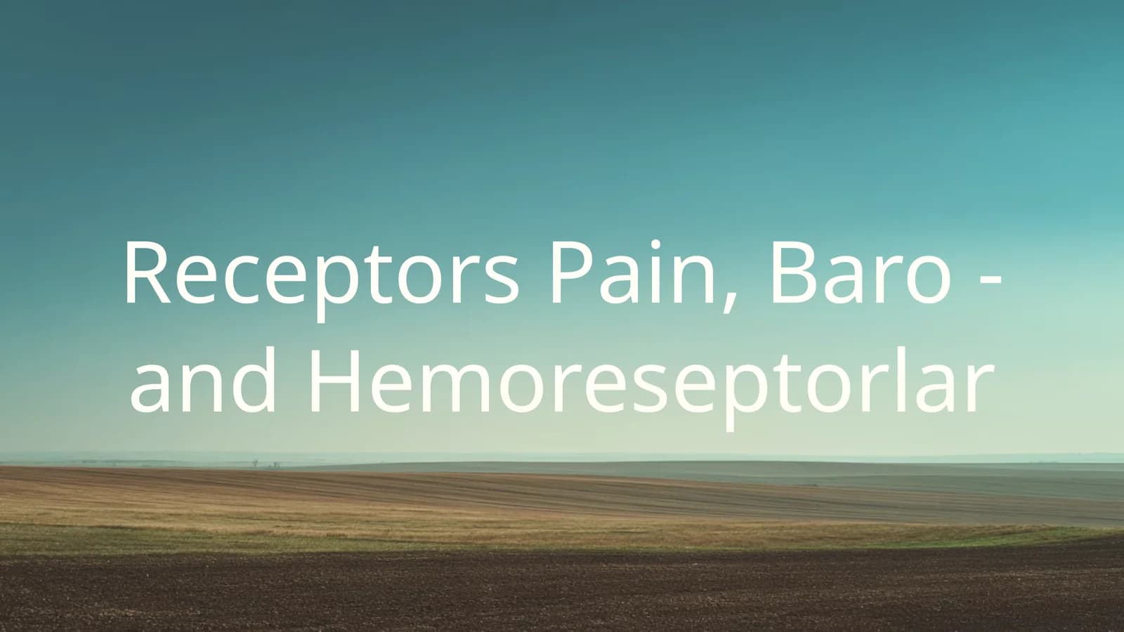 ReceptorsPain, Baro - and Hemoreseptorlar