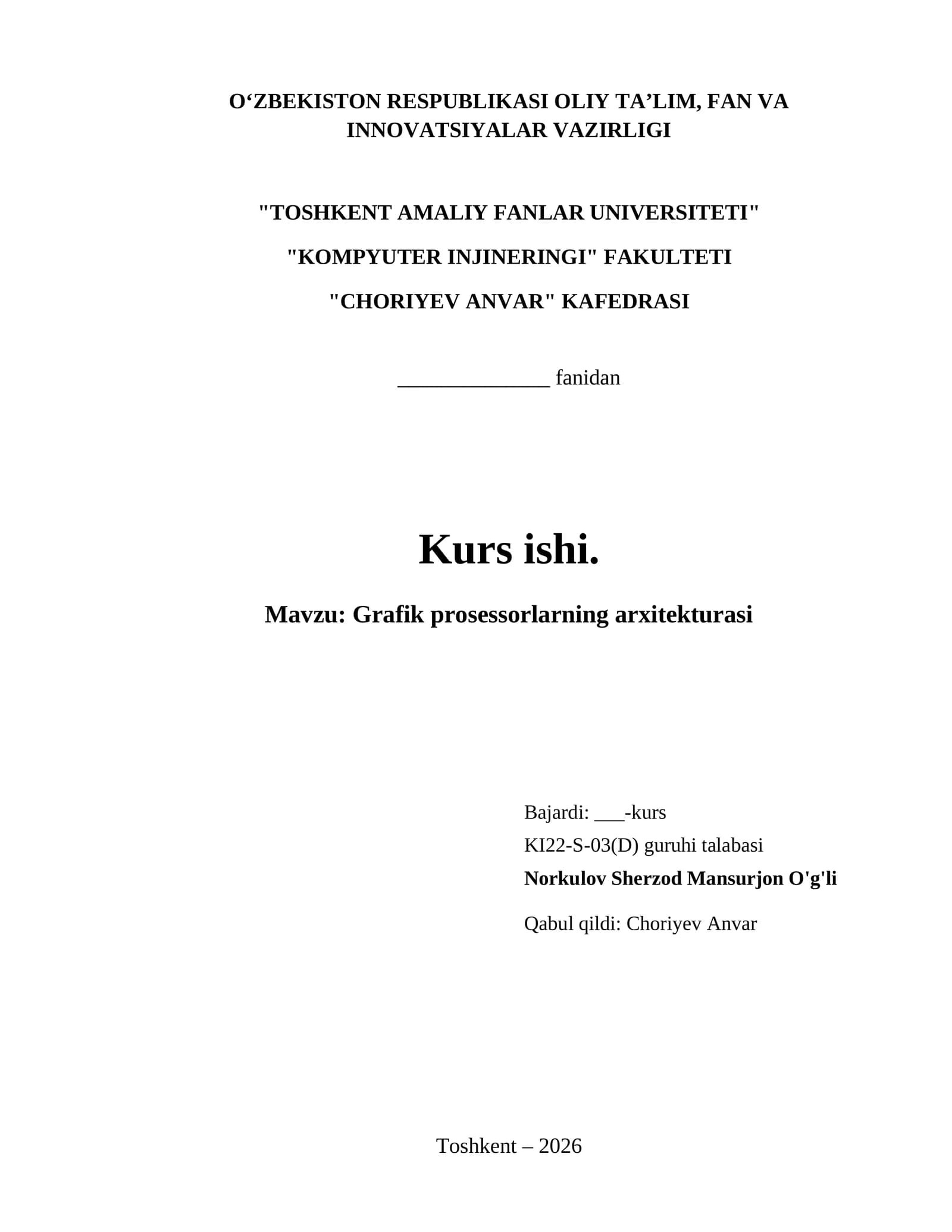 Grafik prosessorlarning arxitekturasi
