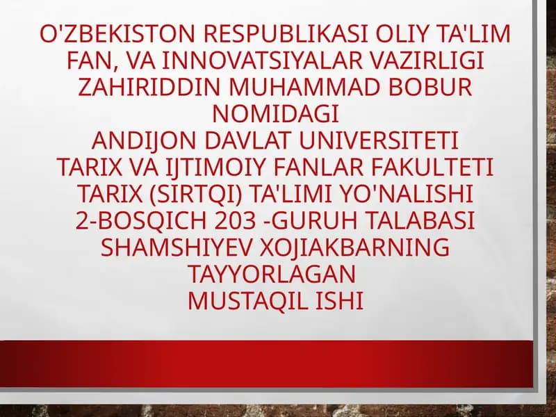 Urushning umumiy tavsifi