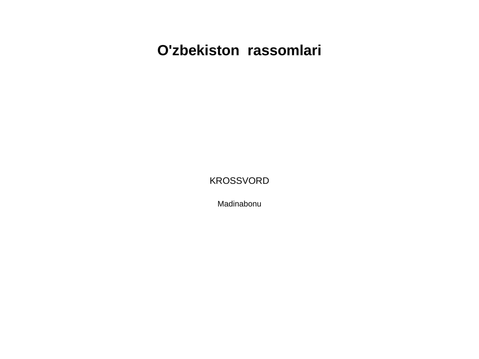 O'zbekiston  rassomlari