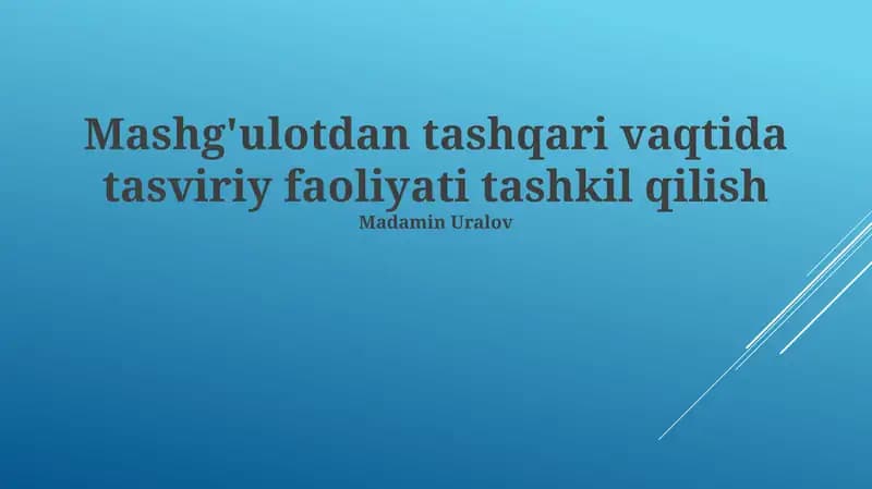 Tasviriy faoliyat kursi