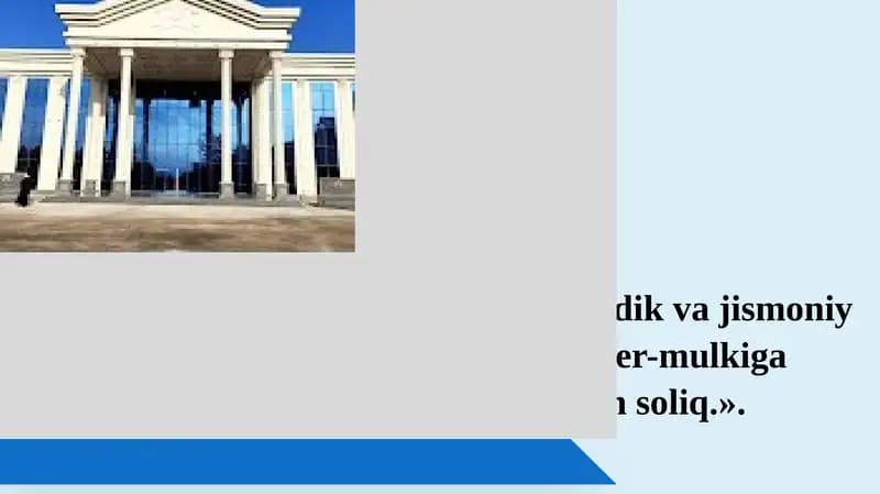 Yuridik va jismoniy shaxslarning er-mulkiga soliq
