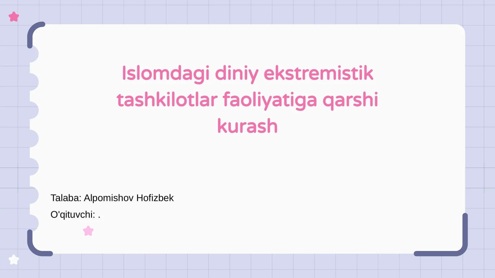 Islomdagi diniy ekstremistik tashkilotlar faoliyatiga qarshi kurash