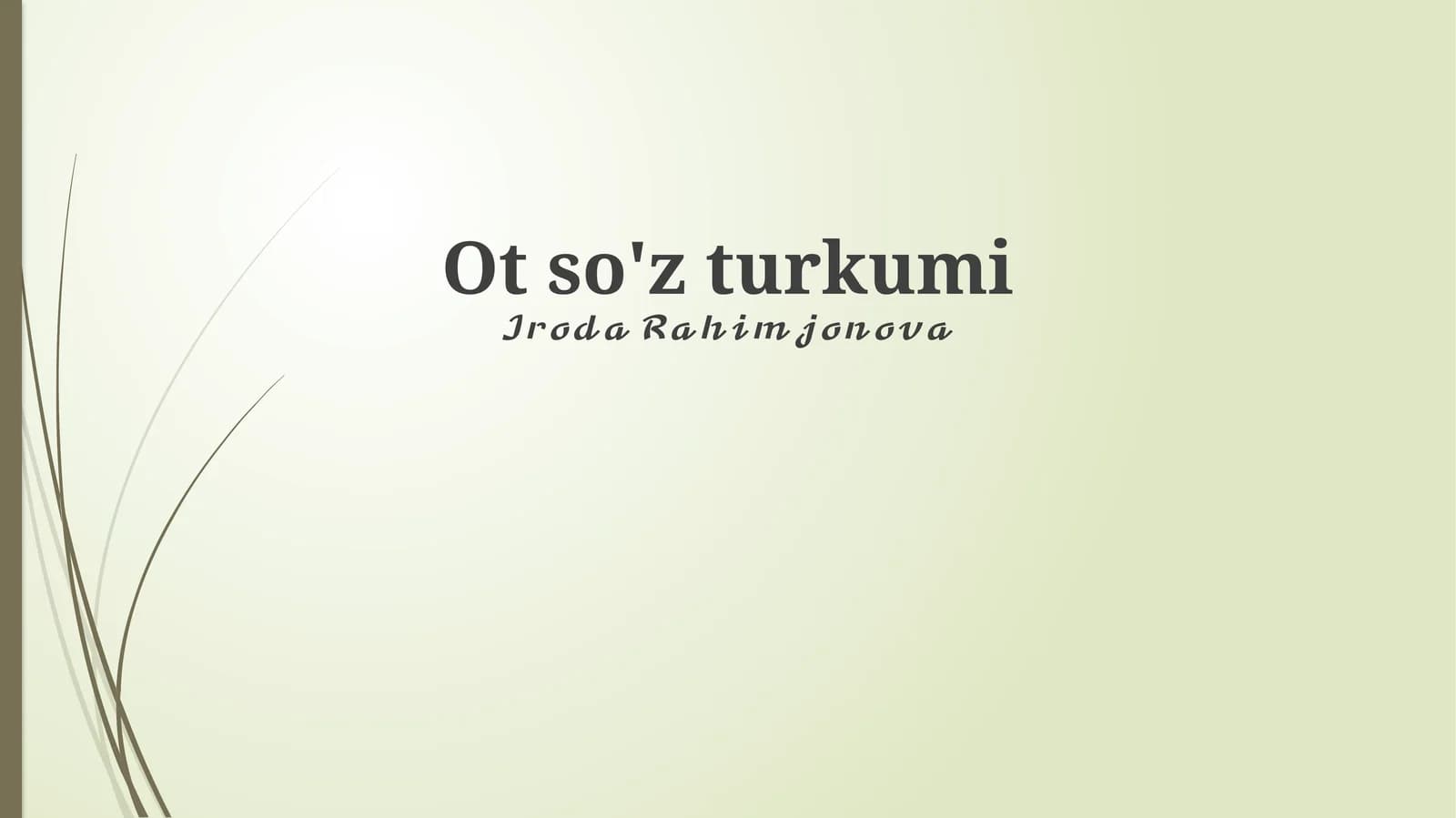Ot so'z turkumi
