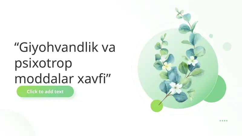Giyohvandlik va psixotrop moddalar xavfi