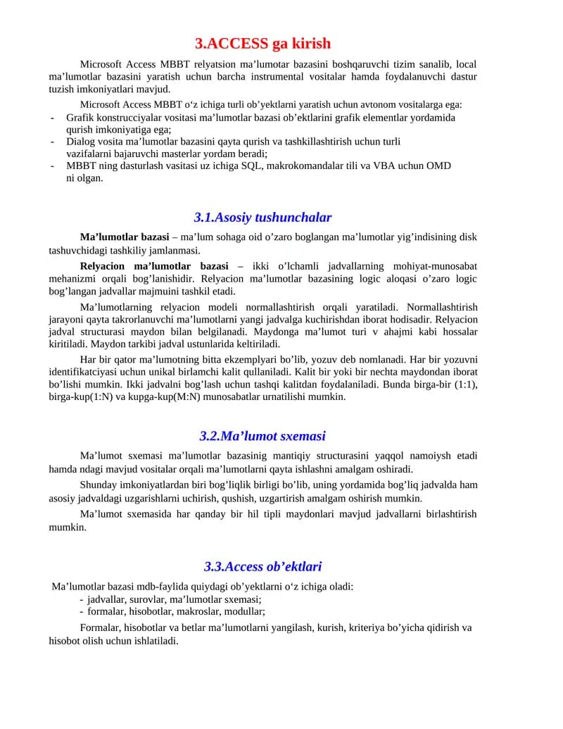 Microsoft Access MBBT