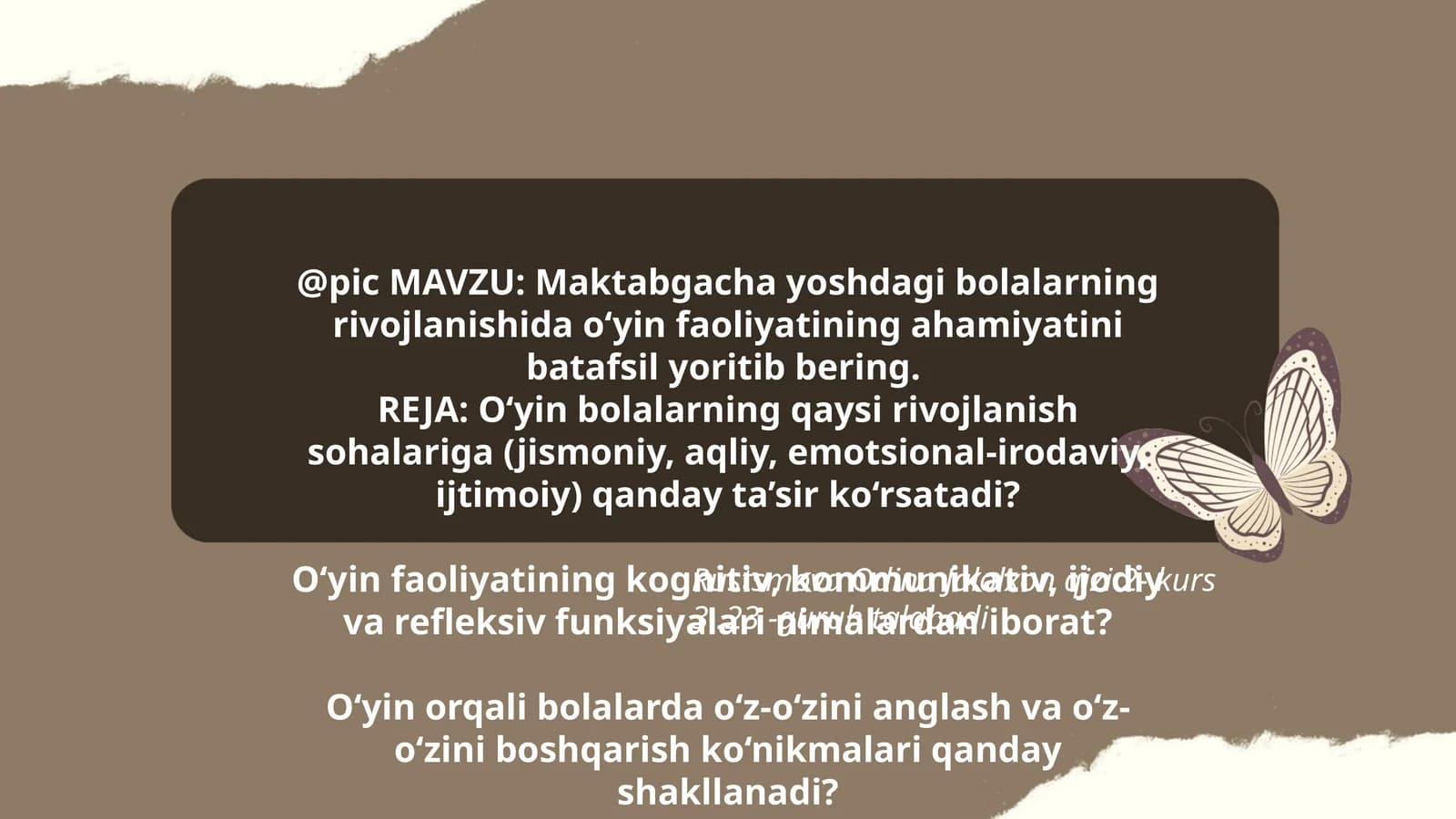 Maktabgacha yoshdagi bolalarning rivojlanishi