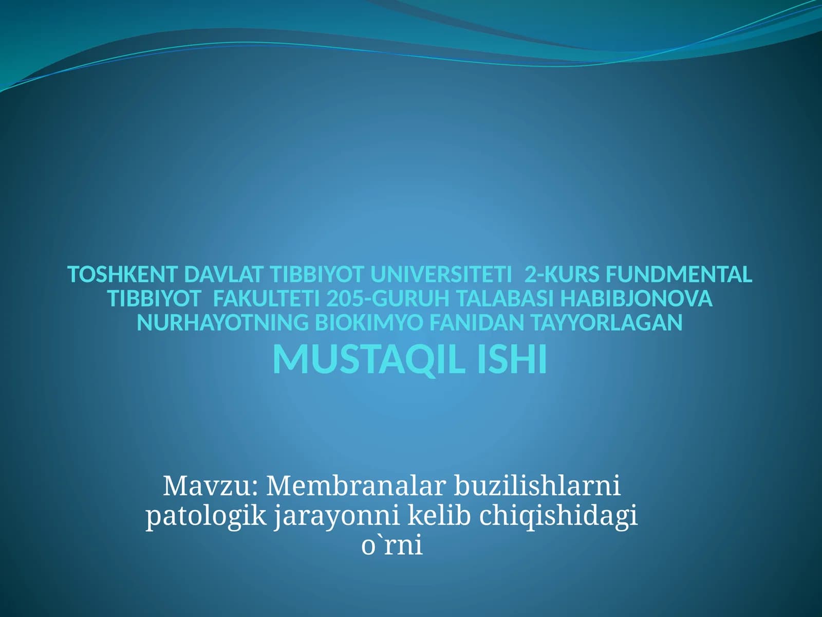 Biologik Membrana Buzilishi