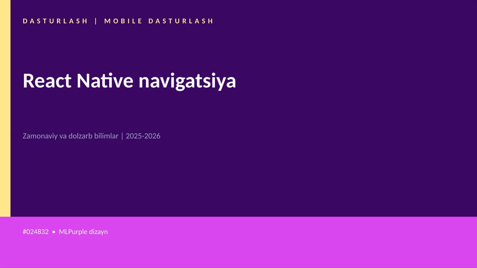 React Native navigatsiya