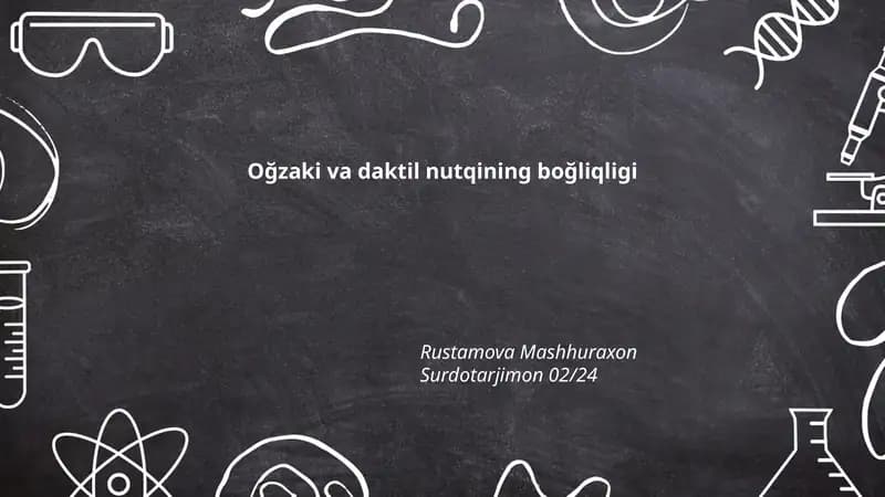 Og'zaki va daktil nutqining bo'g'liqligi