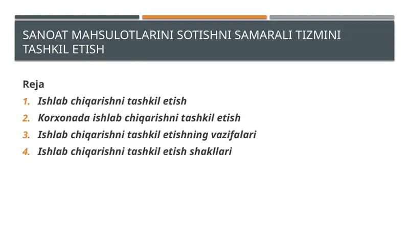 Ishlabchiqarishnitashkiletish