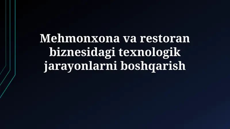 Texnologik jarayonlarni boshqarish