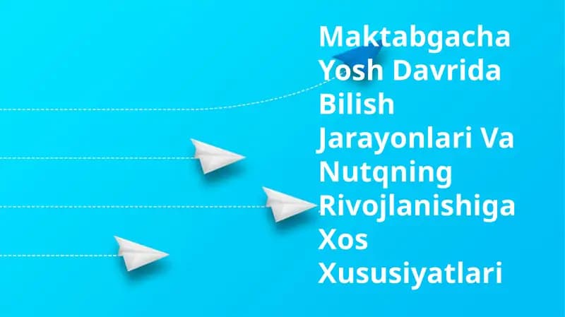Maktabgacha Yosh Davrida Bilish Jarayonlari Va Nutqning Rivojlanishiga Xos Xususiyatlari