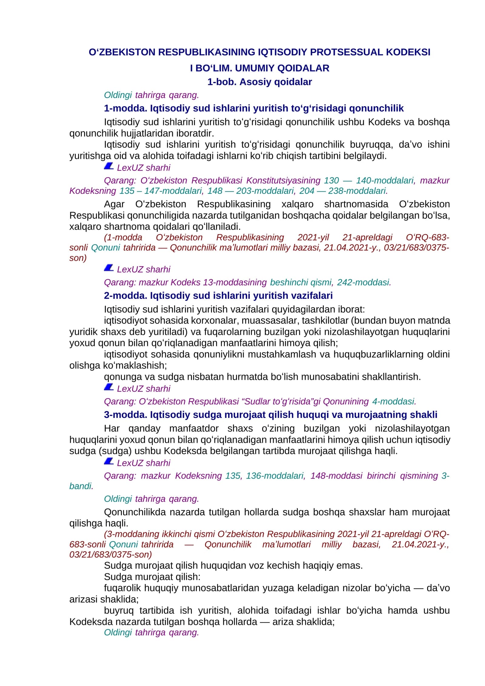 Oʻzbekiston Respublikasining Iqtisodiy protsessual kodeksi