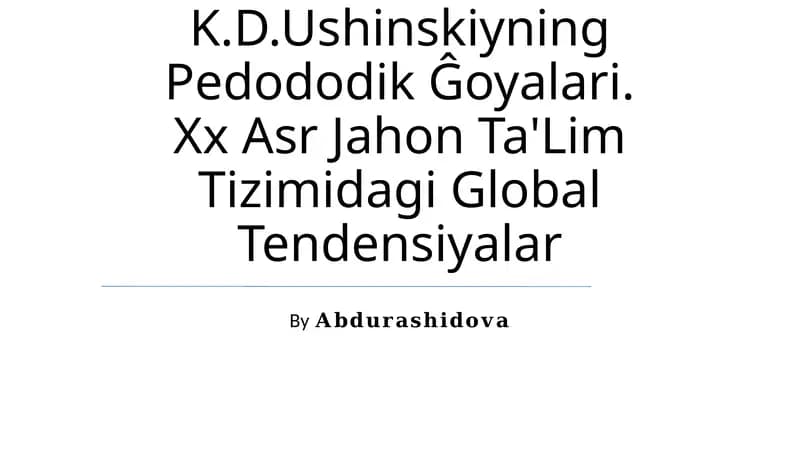 K.D.Ushinskiyning Pedododik Ĝoyalari