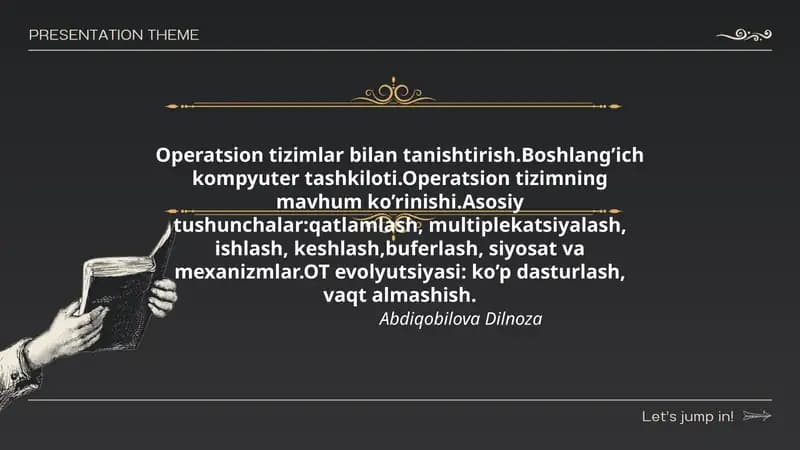 Operatsion tizimlar bilan tanishtirish