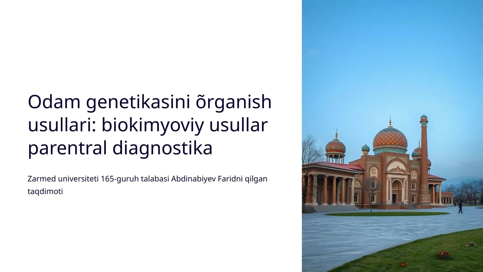 Odam genetikasini õrganish usullari: biokimyoviy usullar parentral diagnostika