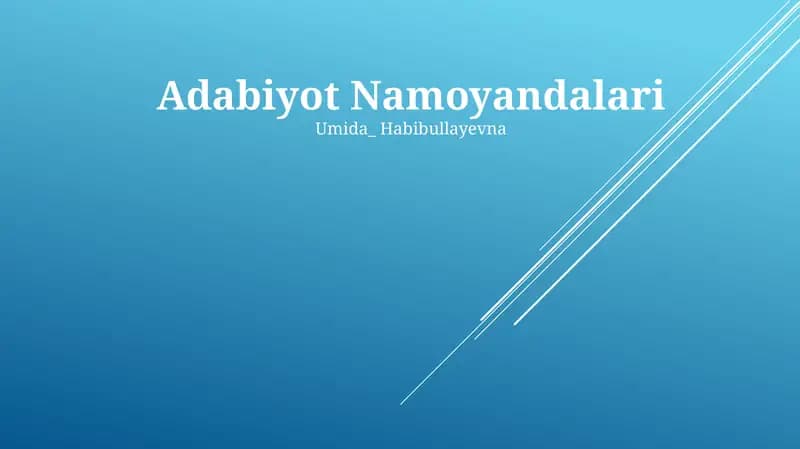 Adabiyot Namoyandalari